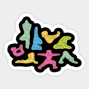 Rainbow Yoga Asanas Sticker